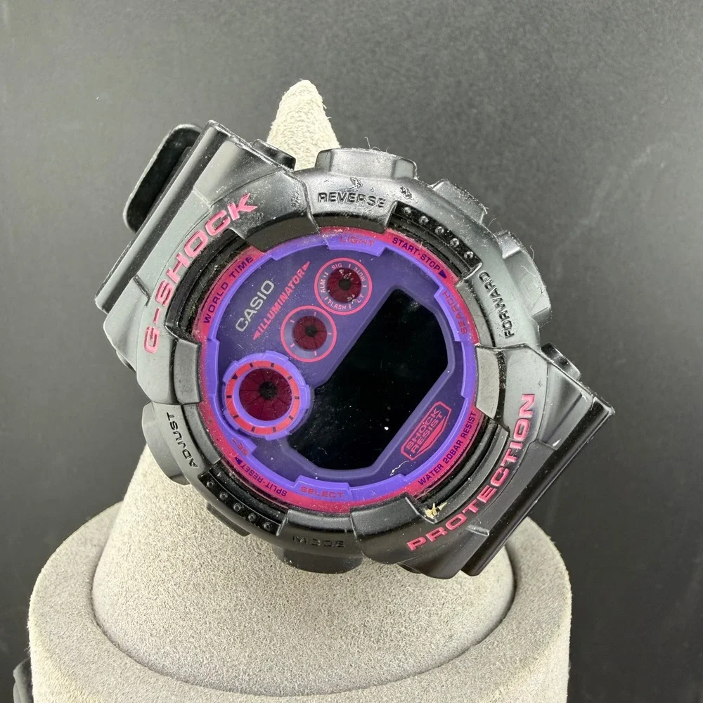 Casio G-Shock GD-120N Watch Black Purple Pink NOT WORKING